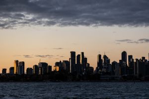 Melbourne's skyline seen on the Sunset Penguin Cruise © Mojo Productions