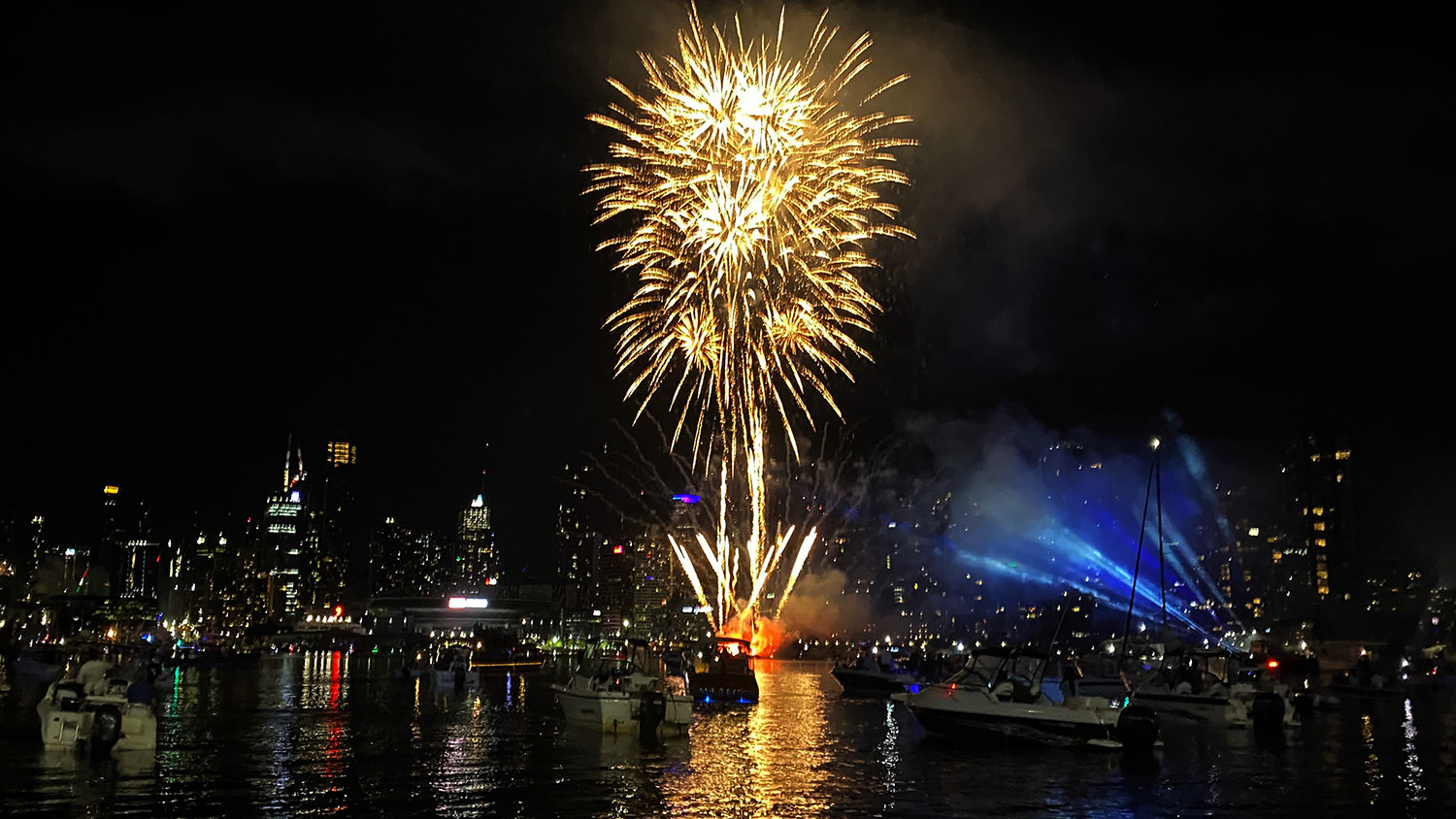 New years eve fireworks from the St Kilda Ferry